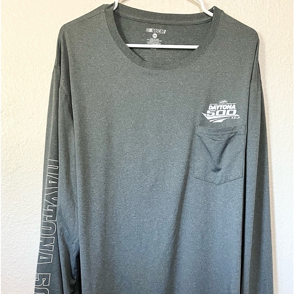 2XL Men’s Daytona 500 2016 Grey Long Sleeve Shirt NASCAR EUC‎